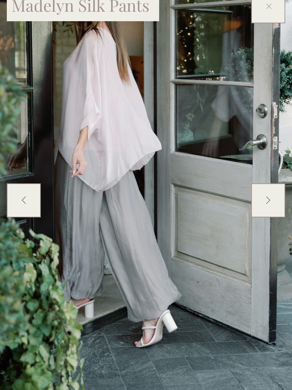 Silk Wide-Leg Pants — Taupe